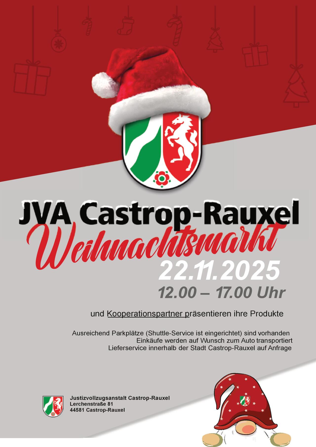 Plakat zum Weihnachtsmarkt der JVA Castrop-Rauxel