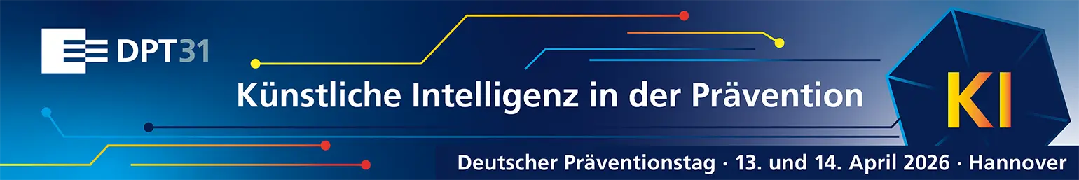 Banner zum 31. DPT "Künstliche Intelligenz in der Präention"
