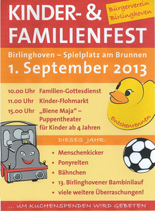 Kinder und Familienfest Plakat