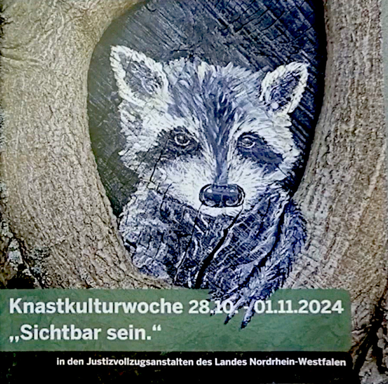 Titelseite des Programmheftes zur Knastkulturwoche "sichtbar sein" vom 28.10. - 01.11.2024.