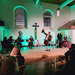 Szene aus dem St&uuml;ck "Mozarts phonetischer Fingerabdruck"