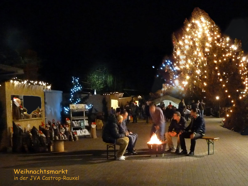 Abendliche Weihnachtsstimmung auf dem Weihnachtsmarkt der JVA Castrop-Rauxel